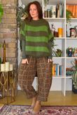 Heritage Needlecord Plaid Relaxed Barrel Pant Khaki & Camel